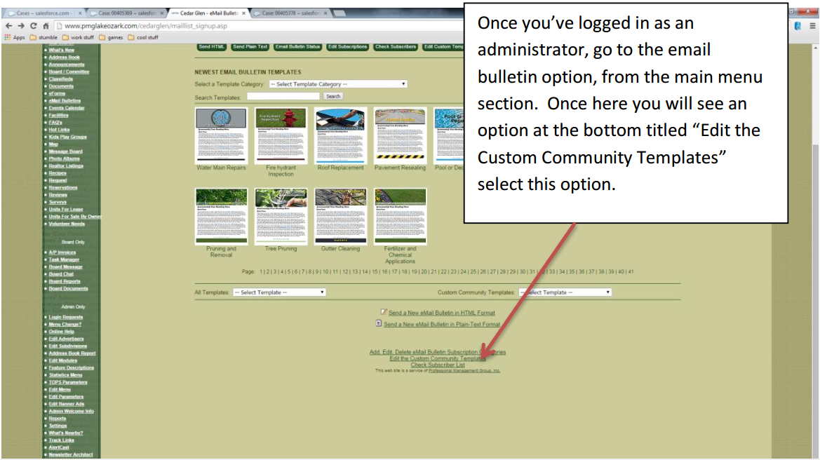 EMAIL BULLETINS Deleting Custom Community Templates Email Bulletin