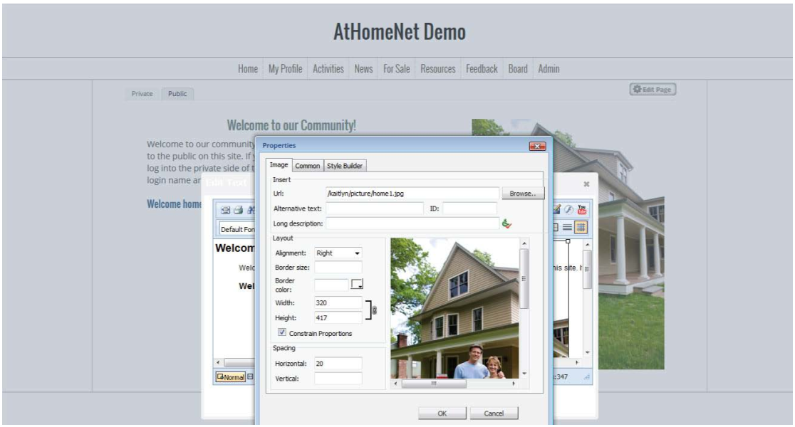 Admin/Manager - TEXT EDITOR - Homepage Images