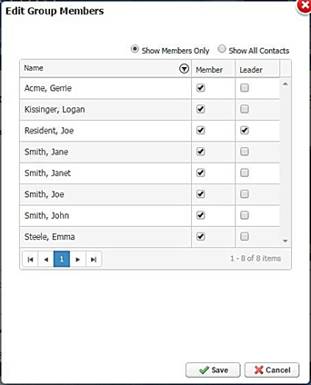 Resident - Editing Group Members