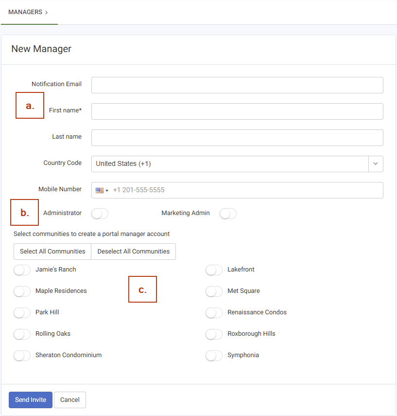 Admin - Adding a Manager and Administrator